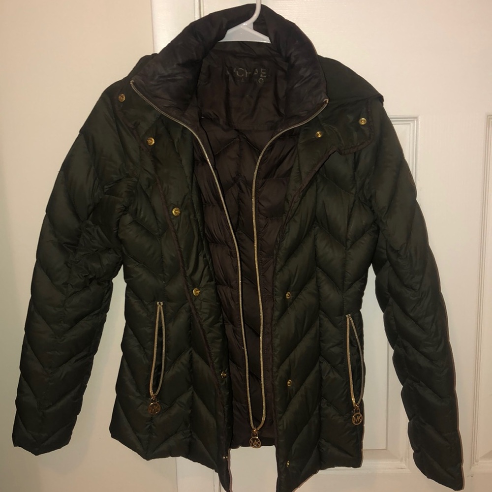 XS Michael Kors Packable Down Jacket (Army Green)